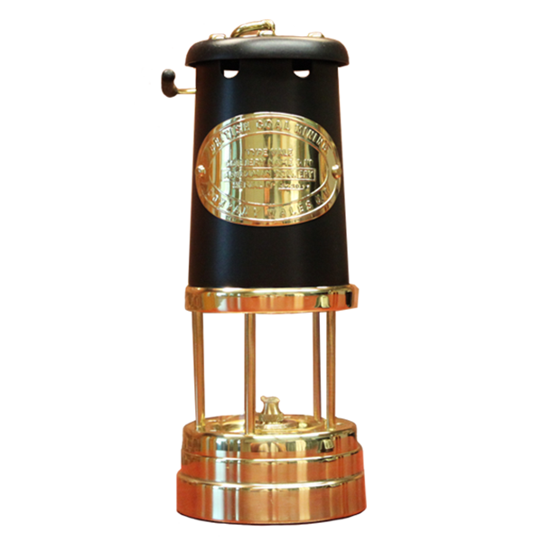 Welsh Replica Miner Lamp w Black Chimney R400-BL