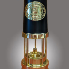 Traditional Miner Lamp Solid Brass w Black Chimney